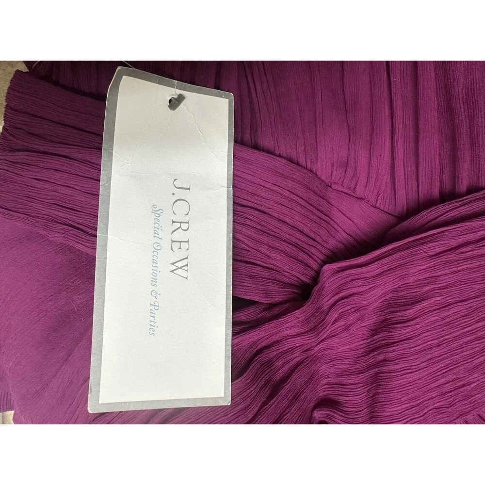 NWT J Crew Sz 4 Taryn Silk Chiffon Strapless Sweetheart Plum Mini Dress 22512